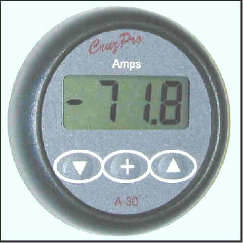 Round A30 Amps Gauge