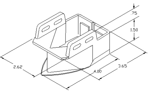 TMD-1 Transom mount transducer dimensions