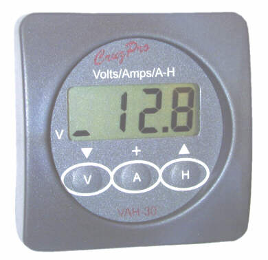 VAH30 Digital Volts/Amps/Amp-Hour Monitor
