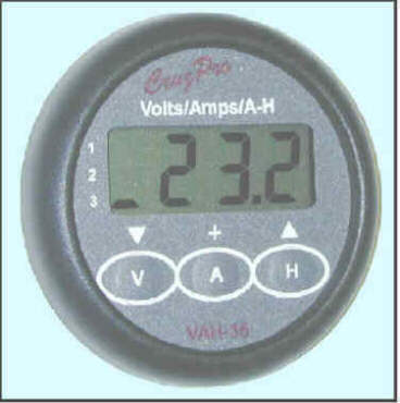 VAH35 Thee Bank Volts/Amps/Amp-Hour 		Monitor